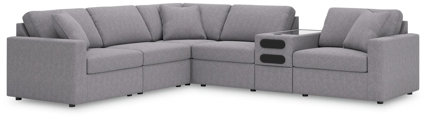 The Furniture Outlets - Ashley Furniture - Modmax Sectional - RAF 6-Piece Sectional / Granite - 92104S14