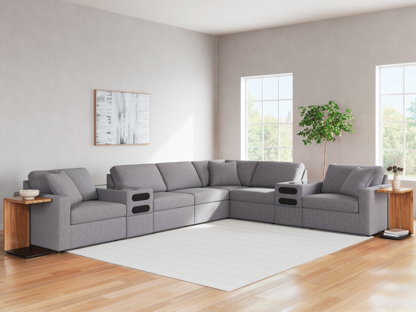 The Furniture Outlets - Ashley Furniture - Modmax Sectional - RAF 8-Piece Sectional / Granite - 92104S16