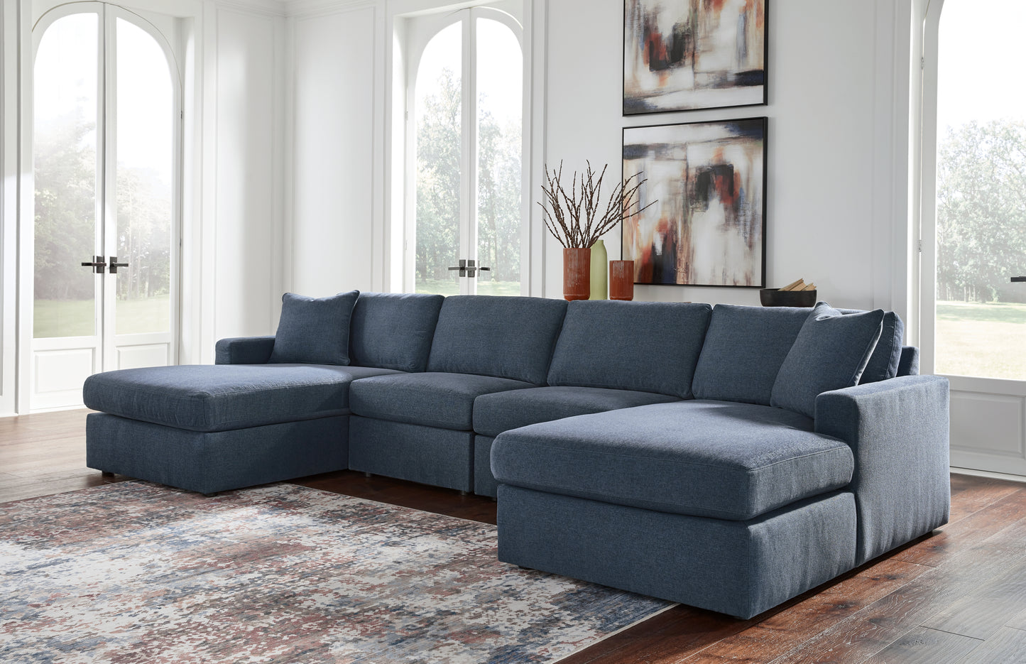 The Furniture Outlets - Ashley Furniture - Modmax Sectional - RAF 4-Piece Sectional with Chaise / Ink - 92121S19