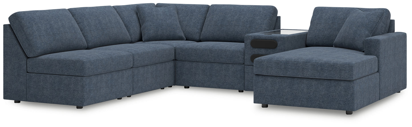 The Furniture Outlets - Ashley Furniture - Modmax Sectional - 6-Piece Sectional with Chaise and Audio Console / Ink - 92121S25