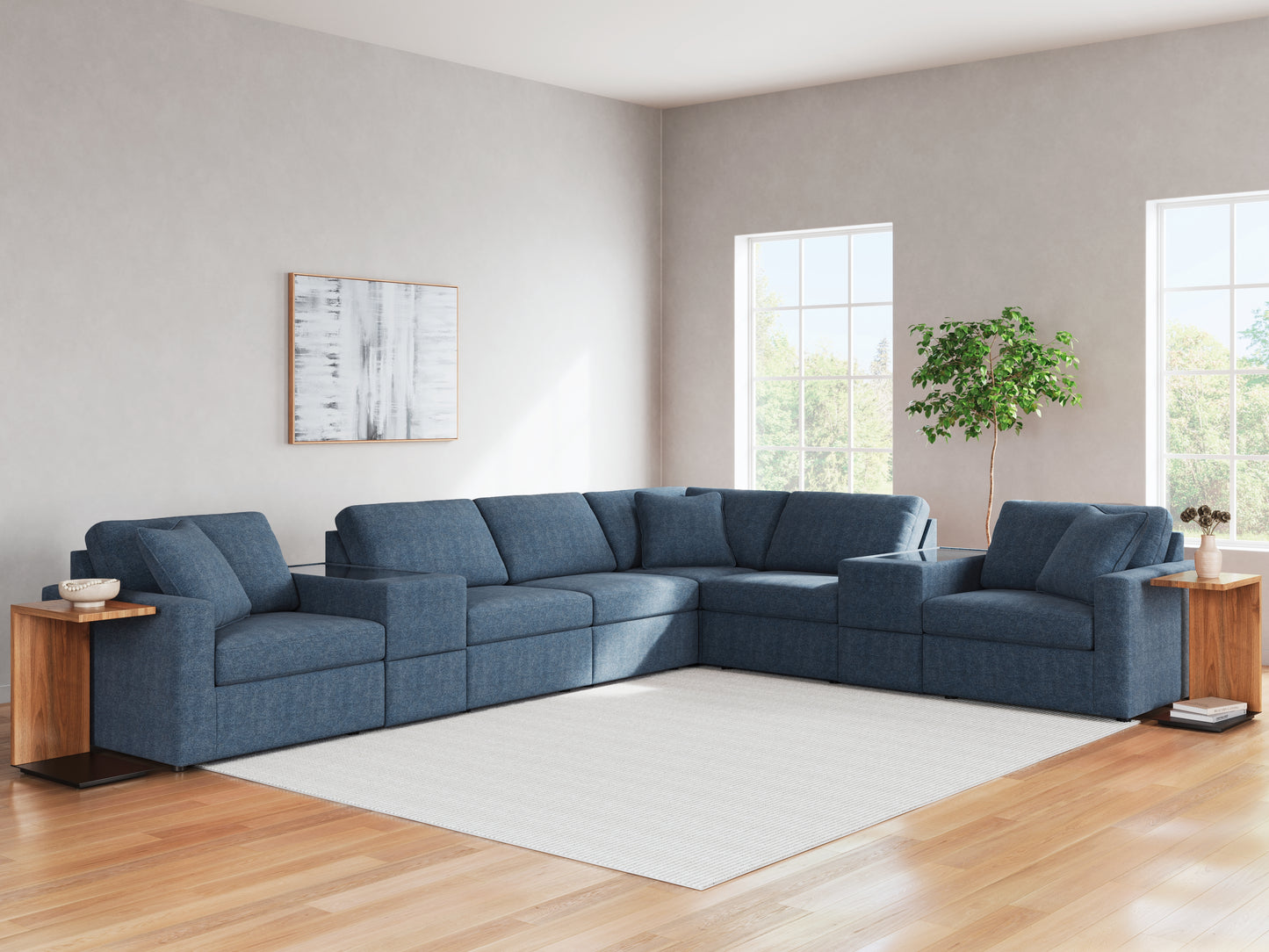 The Furniture Outlets - Ashley Furniture - Modmax Sectional - RAF 8-Piece Sectional / Ink - 92121S11