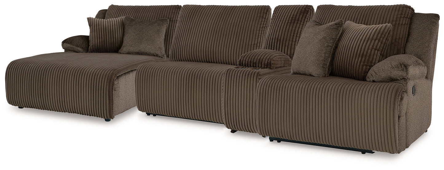The Furniture Outlets - Ashley Furniture - Top Tier Sectional - 4-Piece Reclining Sectional with Chaise / Chocolate - 92705S12