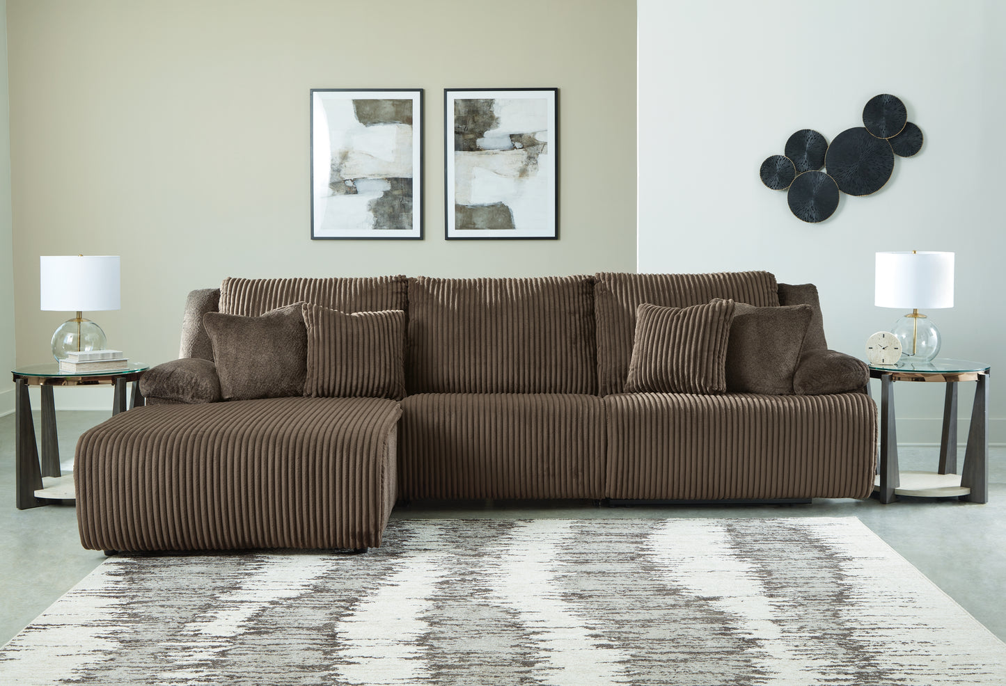 The Furniture Outlets - Ashley Furniture - Top Tier Sectional - 3-Piece Sectional Sofa Chaise / Chocolate - 92705S7