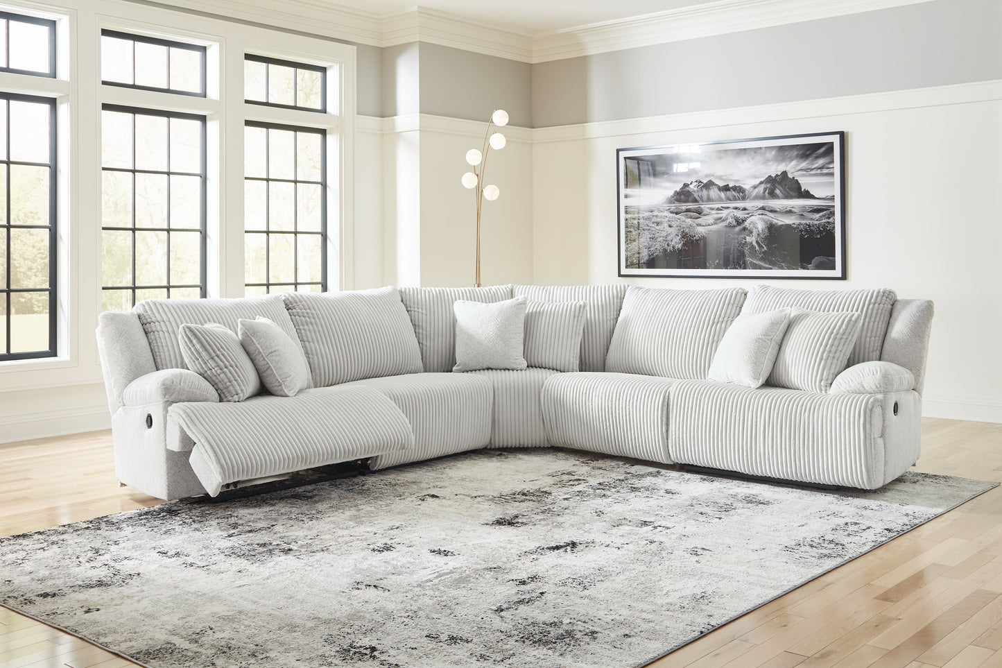 The Furniture Outlets - Ashley Furniture - Top Tier Sectional - 5-Piece Reclining Sectional / Alloy - 92706S3