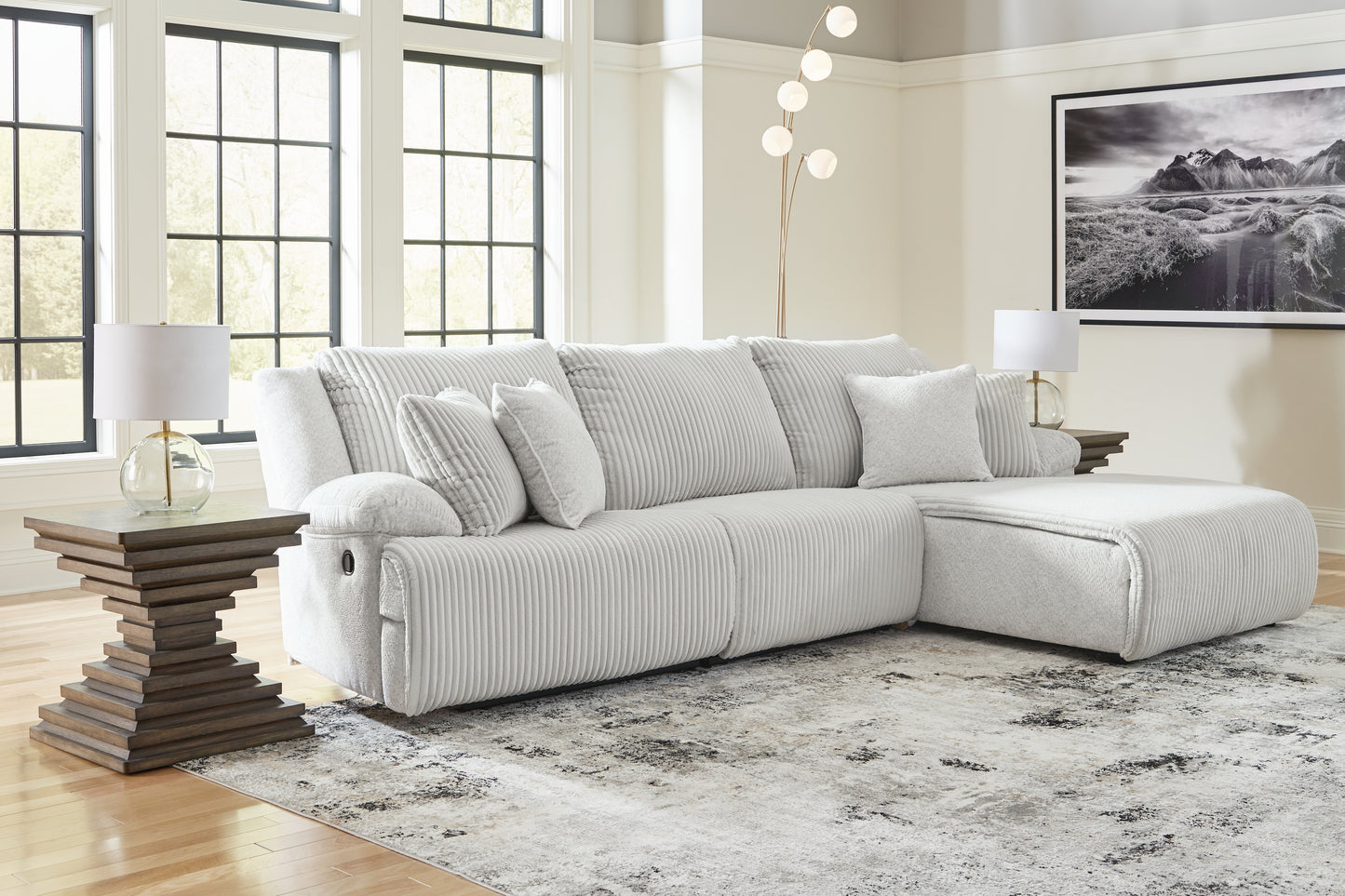 The Furniture Outlets - Ashley Furniture - Top Tier Sectional - 3-Piece Sectional Sofa Chaise / Alloy - 92706S6