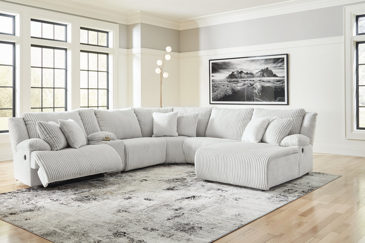 The Furniture Outlets - Ashley Furniture - Top Tier Sectional - 6-Piece Reclining Sectional with Chaise / Alloy - 92706S1