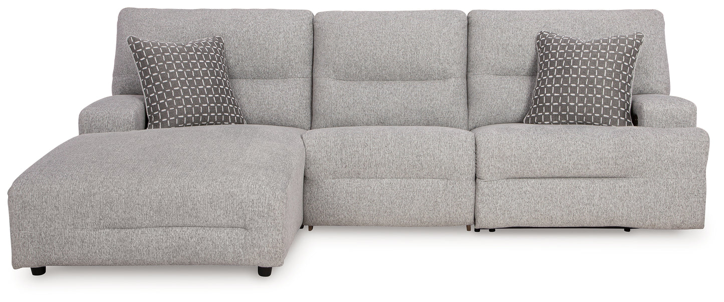 The Furniture Outlets - Ashley Furniture - Acklen Place Sectional - 3-Piece Power Reclining Sectional / Pewter - 93605S7