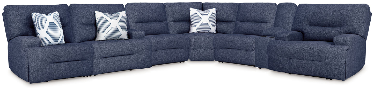 The Furniture Outlets - Ashley Furniture - Acklen Place Sectional - 7-Piece Power Reclining Sectional / Navy - 93607S8