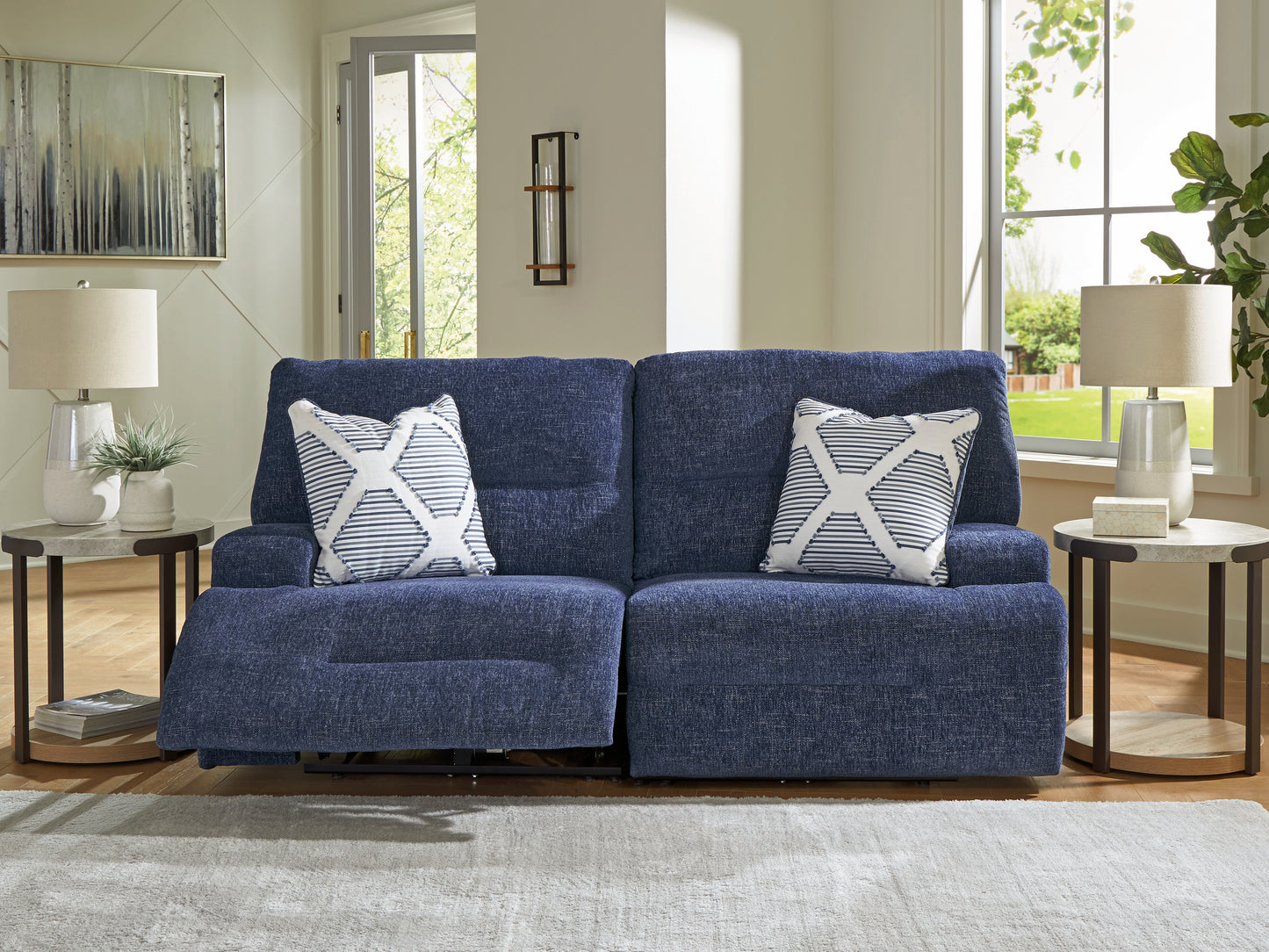 The Furniture Outlets - Ashley Furniture - Acklen Place Sectional - 2-Piece Power Reclining Sectional / Navy - 93607S16