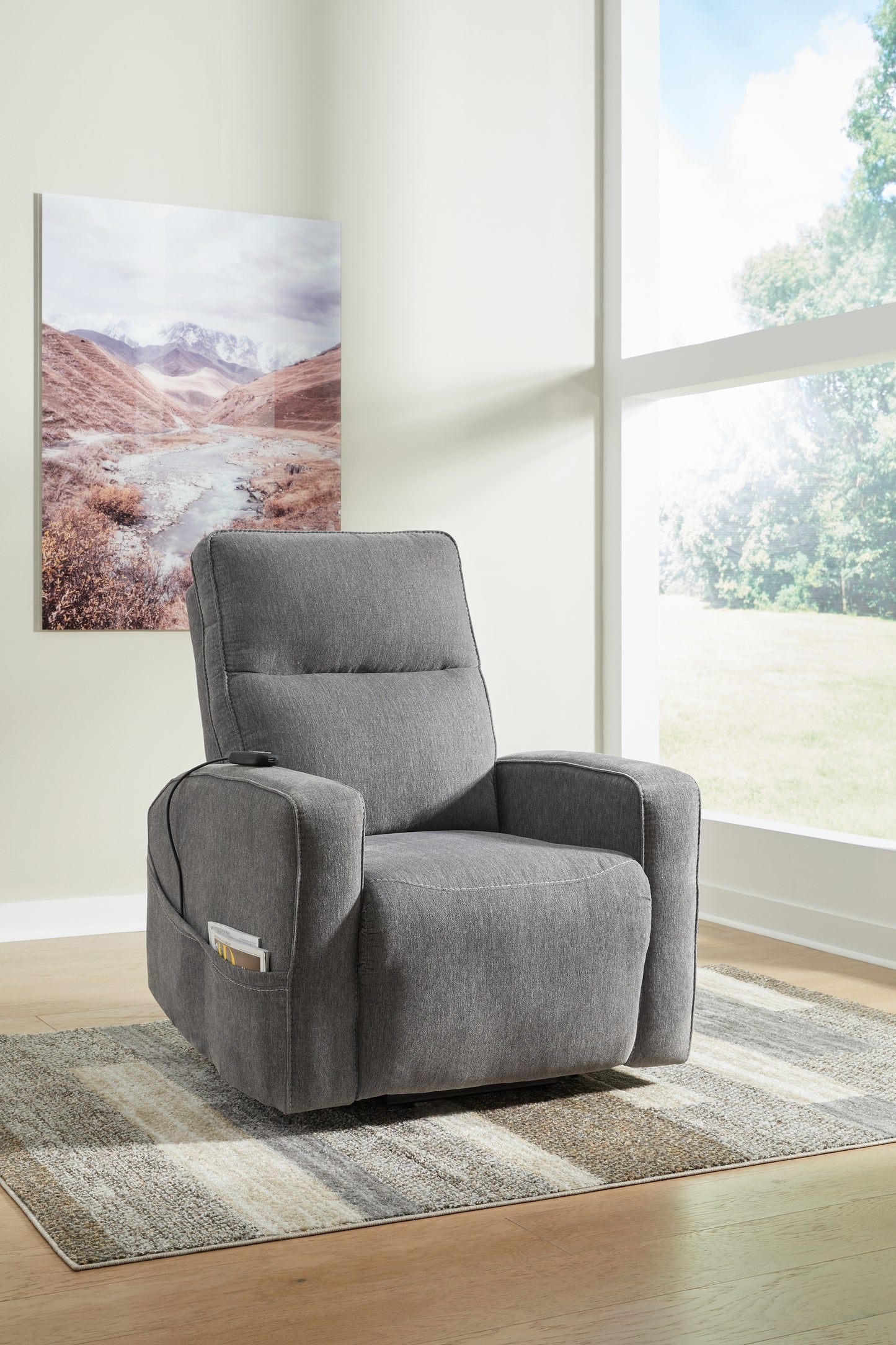 The Furniture Outlets - Ashley Furniture - Starganza Living Room - Power Lift Recliner / Smoke - 9370512
