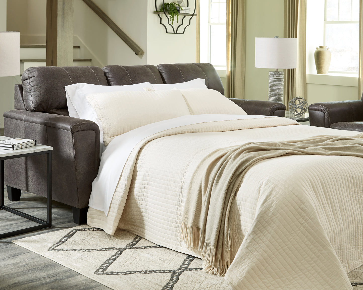 The Furniture Outlets - Ashley Furniture - Navi Living Room - Queen Sofa Sleeper / Smoke - 9400239