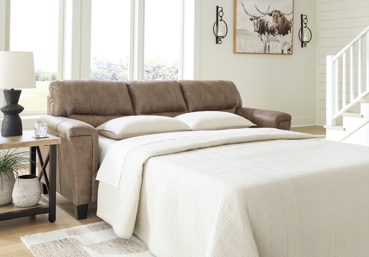The Furniture Outlets - Ashley Furniture - Navi Living Room - Queen Sofa Sleeper / Fossil - 9400439