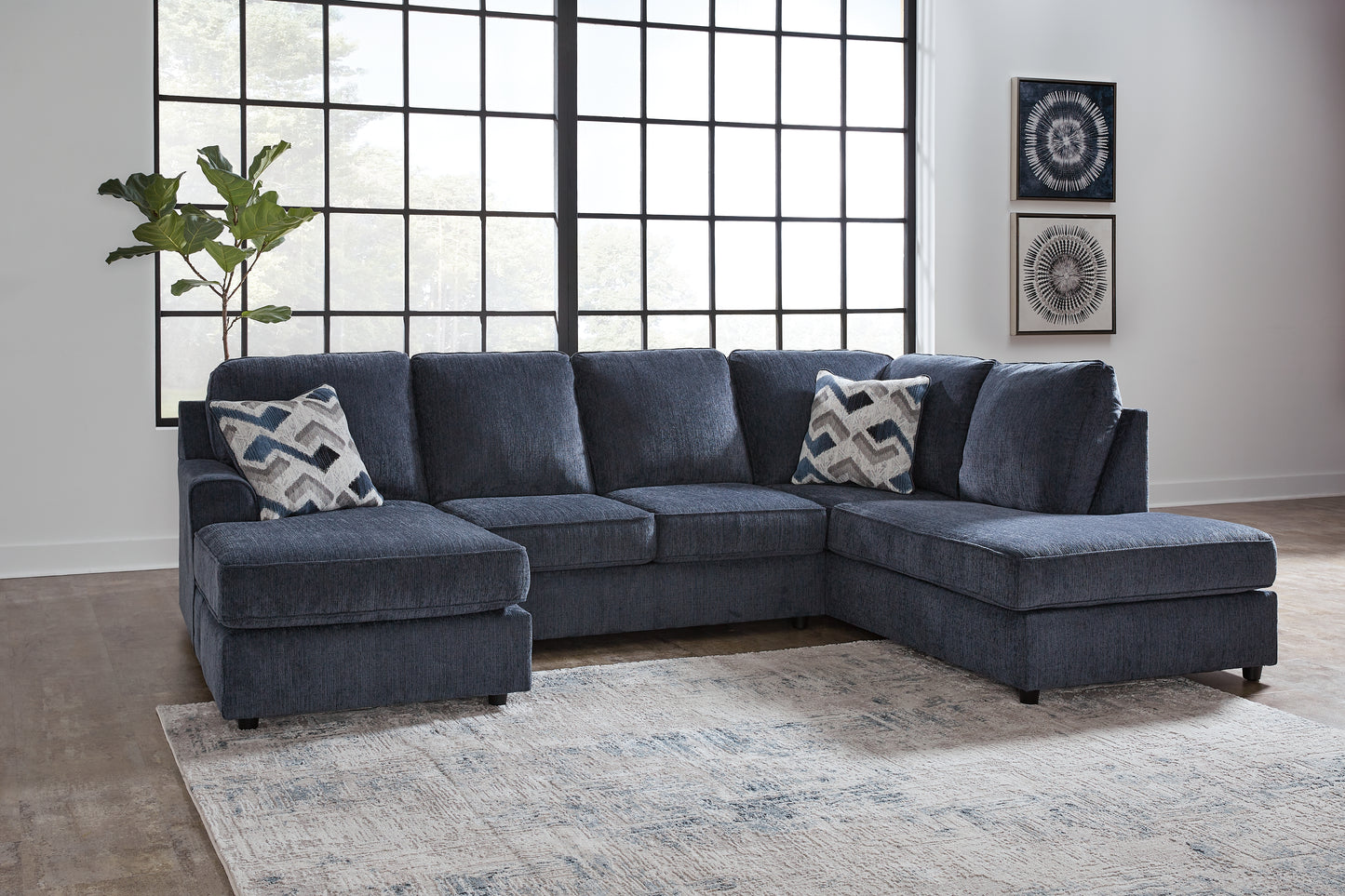 The Furniture Outlets - Ashley Furniture - Albar Place Sectional - LAF 2-Piece Sectional / Cobalt - 95302S1
