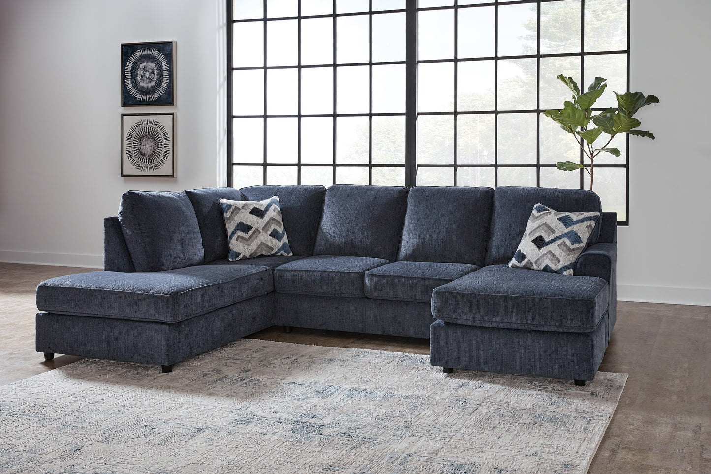 The Furniture Outlets - Ashley Furniture - Albar Place Sectional - LAF 2-Piece Sectional / Cobalt - 95302S1