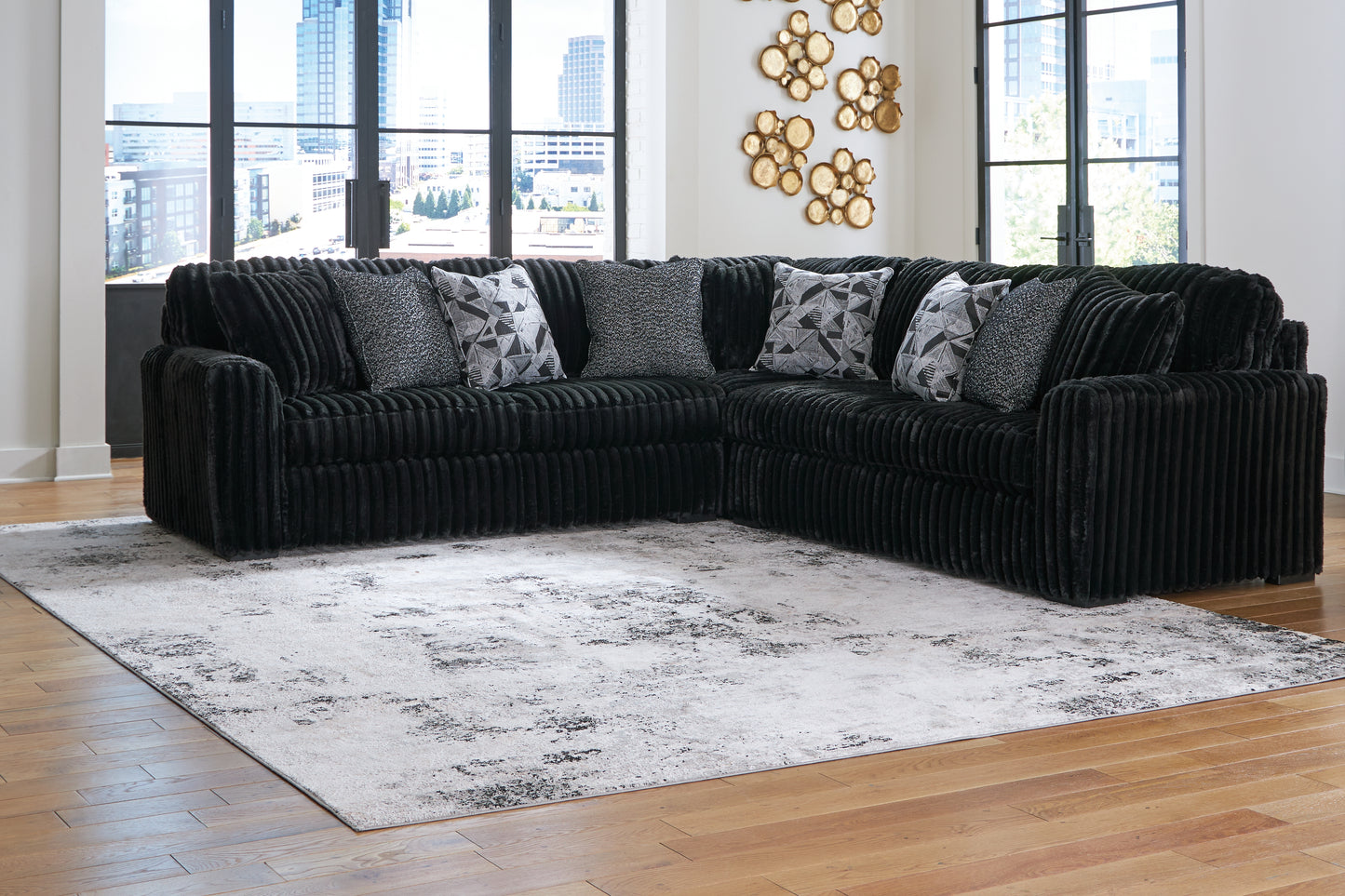 The Furniture Outlets - Ashley Furniture - Midnight-Madness Sectional - LAF 3-Piece Sectional / Onyx - 98103S6