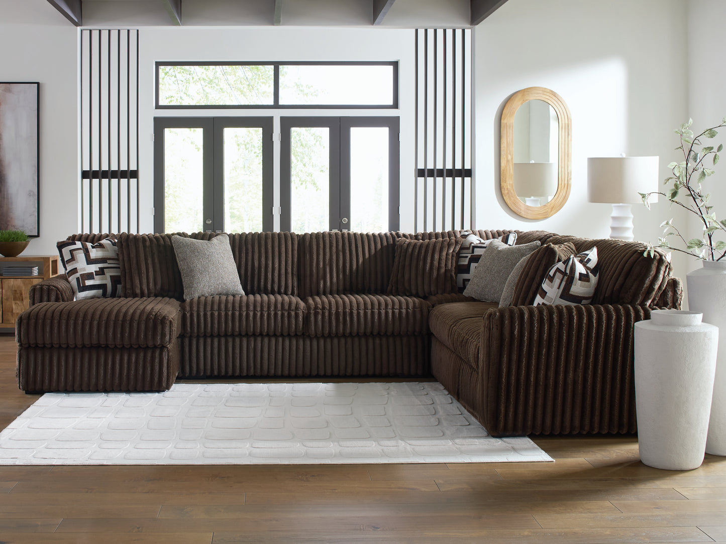 The Furniture Outlets - Ashley Furniture - Midnight-Madness Sectional - RAF 4-Piece Sectional with Chaise / Chocolate - 98104S4