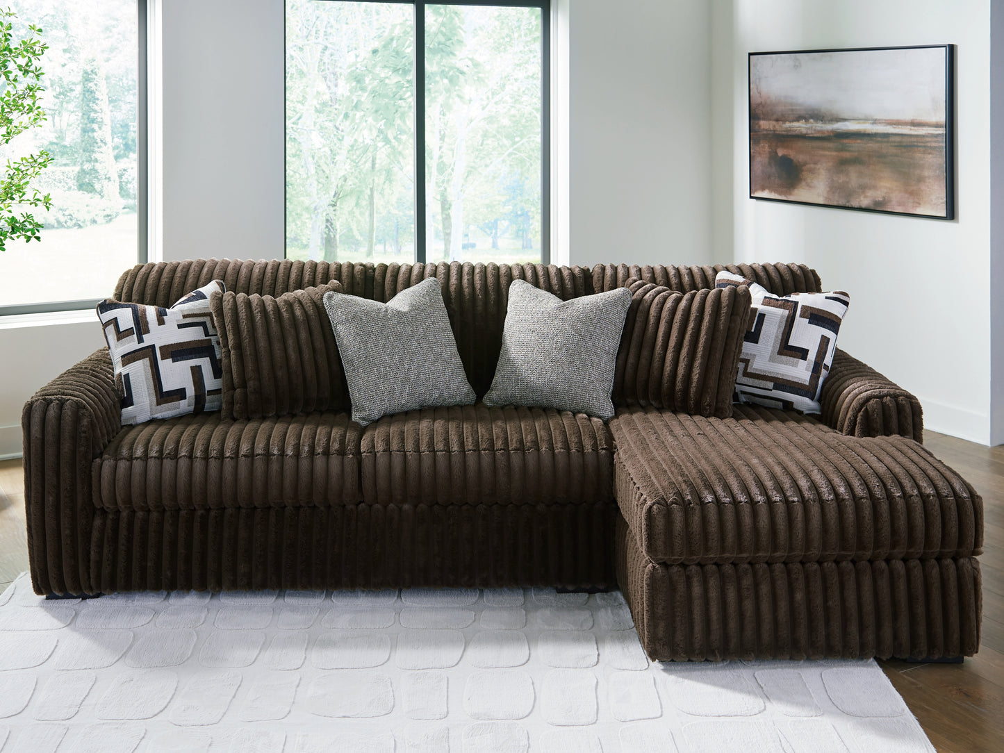 The Furniture Outlets - Ashley Furniture - Midnight-Madness Sectional - LAF 2-Piece Sectional Sofa with Chaise / Chocolate - 98104S2