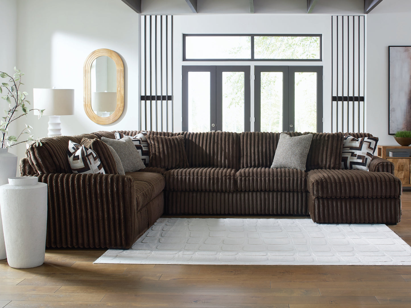 The Furniture Outlets - Ashley Furniture - Midnight-Madness Sectional - LAF 4-Piece Sectional with Chaise / Chocolate - 98104S3