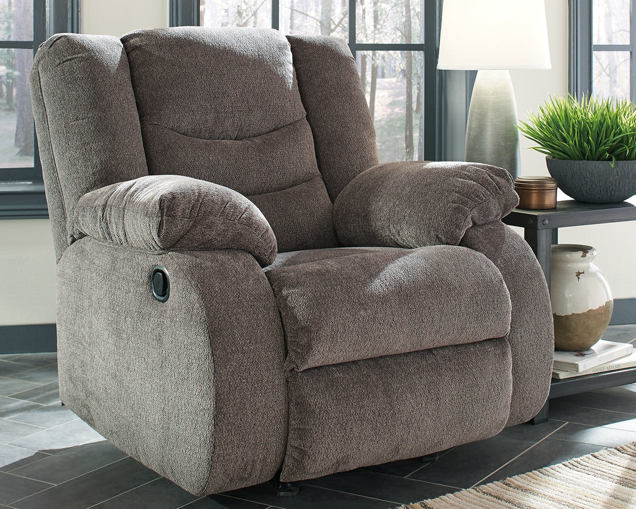 The Furniture Outlets - Ashley Furniture - Tulen Living Room - Rocker Recliner / Gray - 9860625