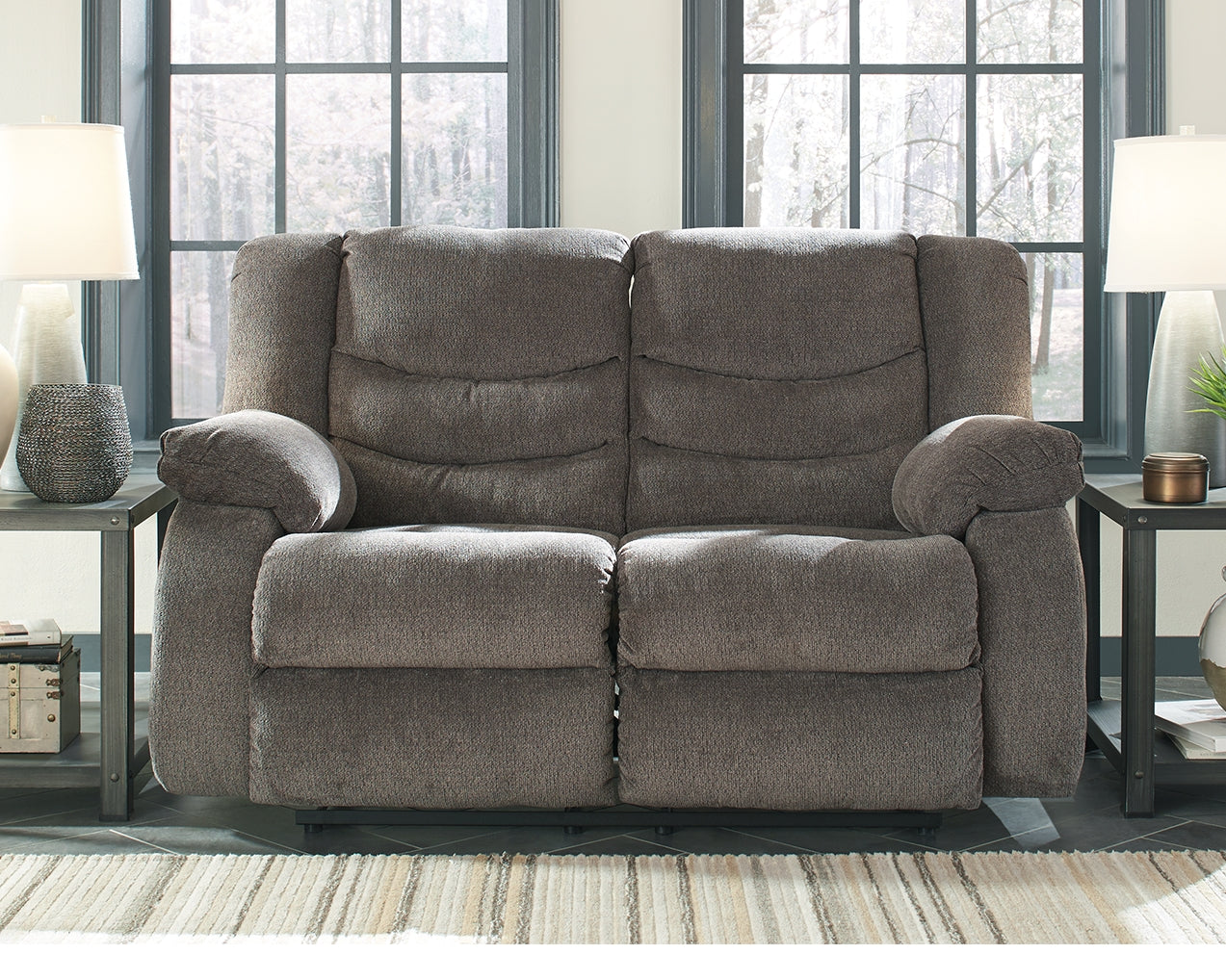 The Furniture Outlets - Ashley Furniture - Tulen Living Room - Reclining Loveseat / Gray - 9860686