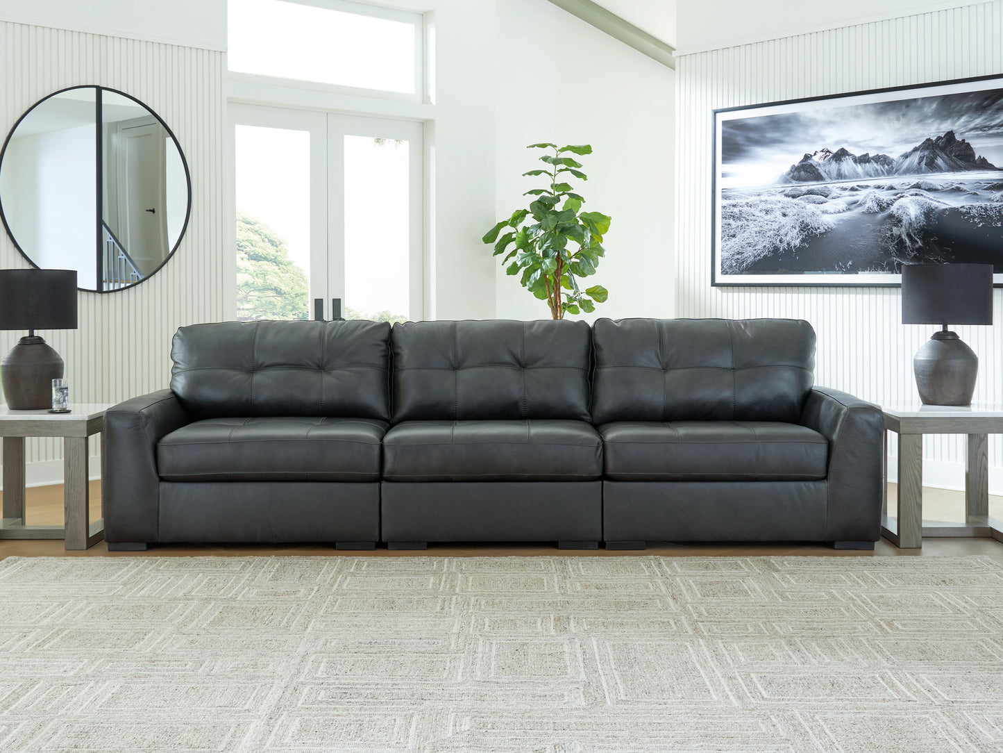The Furniture Outlets - Ashley Furniture - Brindley Pier Sectional - RAF 3-Piece Sectional Sofa / Fog - 99503S2