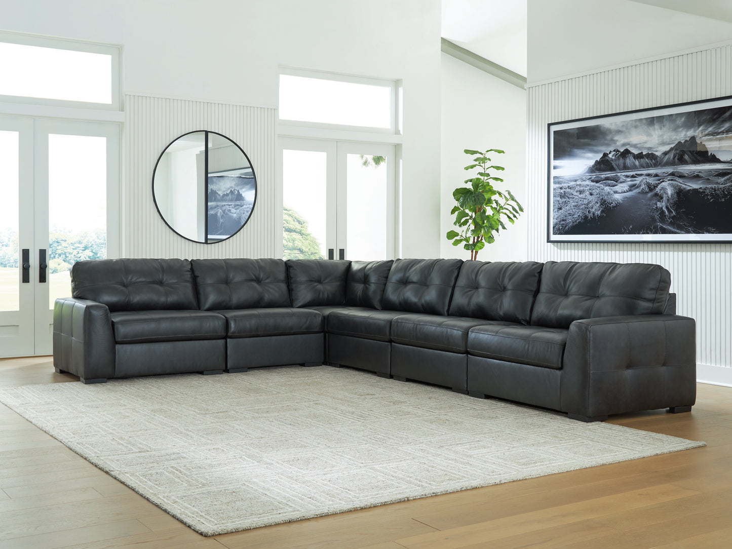 The Furniture Outlets - Ashley Furniture - Brindley Pier Sectional - RAF 6-Piece Sectional / Fog - 99503S5