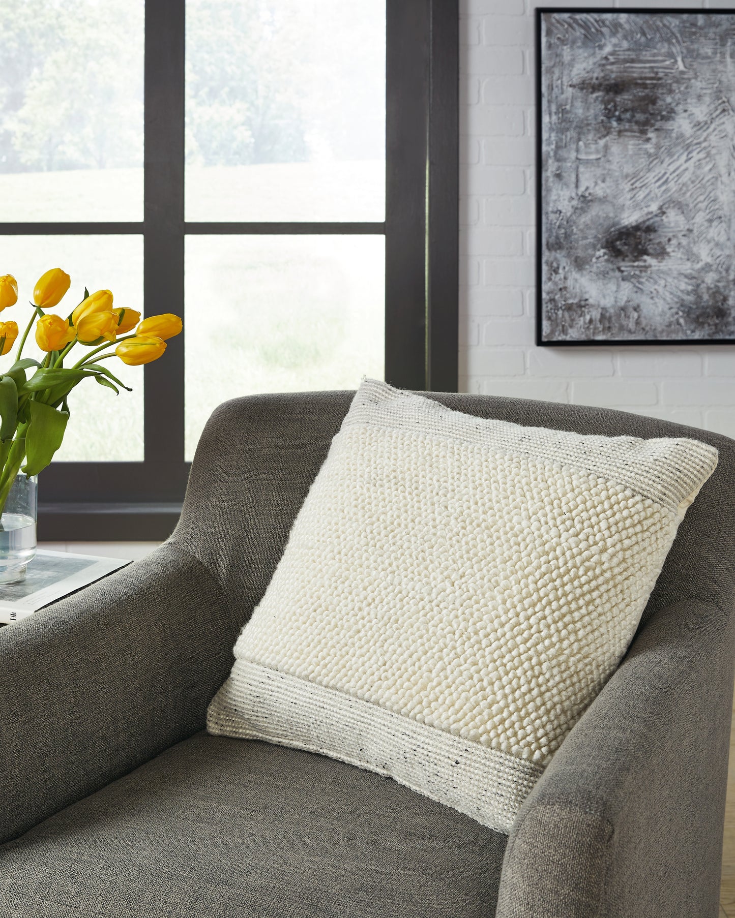 The Furniture Outlets - Ashley Furniture - Rowcher Pillows - Pillow / Gray/White - A1001004P