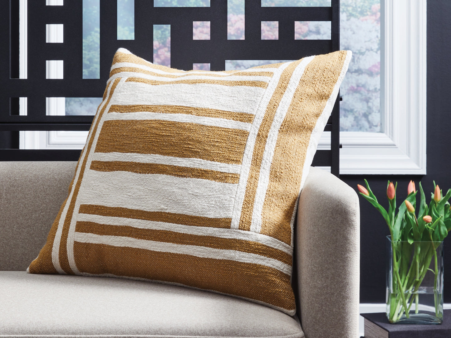 The Furniture Outlets - Ashley Furniture - Darrman Pillows - Pillow (4/CS) / Ochre/Ivory - A1001116