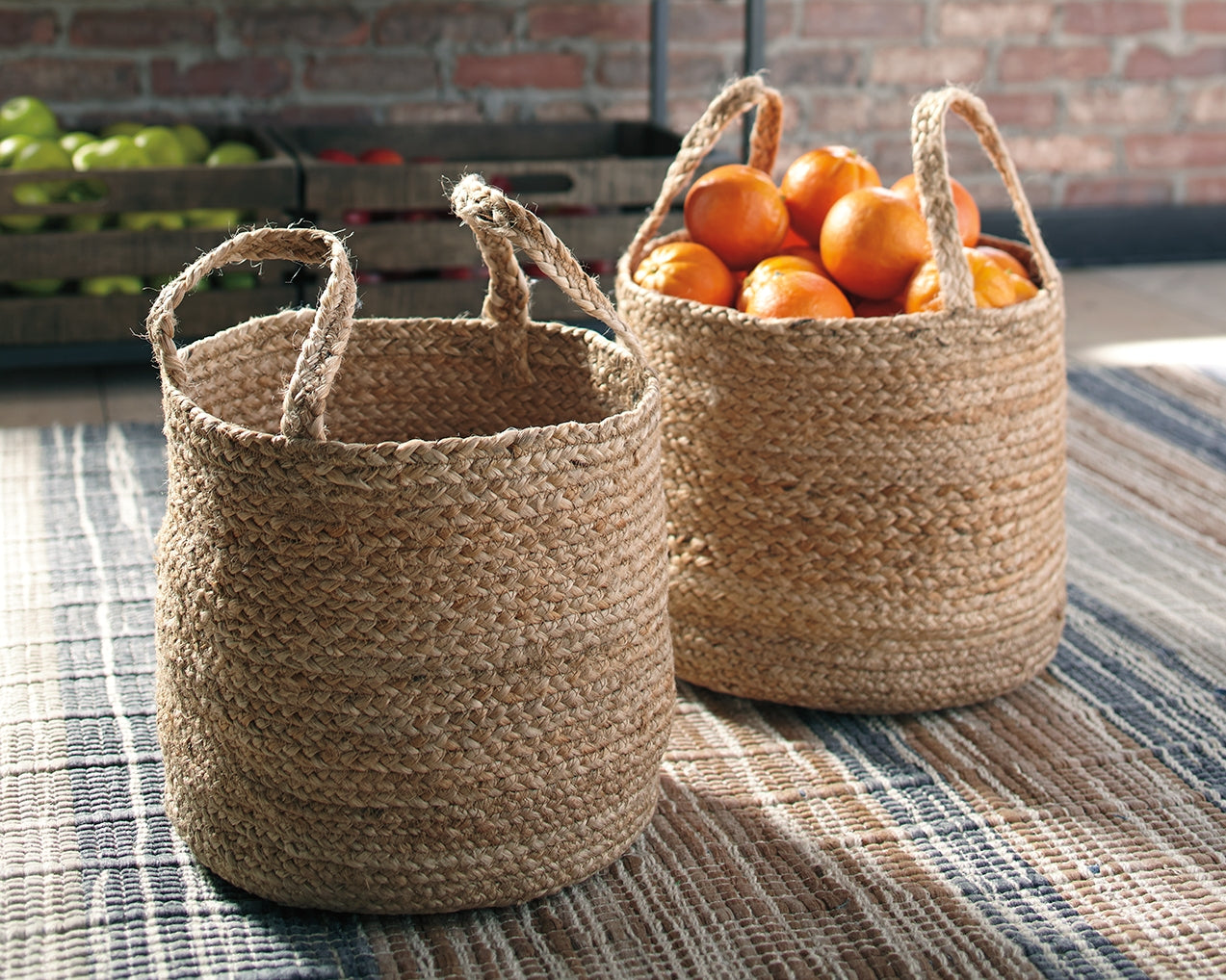 The Furniture Outlets - Ashley Furniture - Brayton Basket - Basket Set (Set of 2) / Natural - A2000094