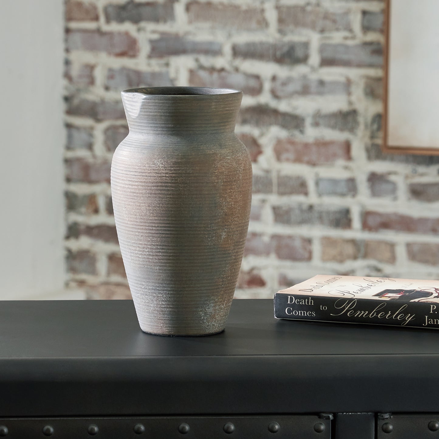 The Furniture Outlets - Ashley Furniture - Brickmen Vase - Vase / Antique Gray - A2000657