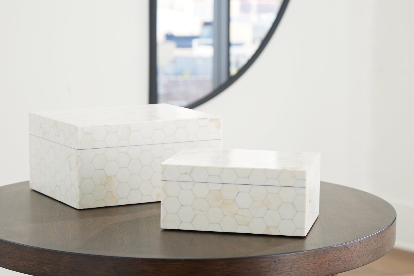 The Furniture Outlets - Ashley Furniture - Aldenburg Box (Set of 2) - Box Set (Set of 2) / Cream - A2000690