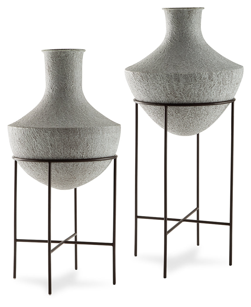 The Furniture Outlets - Ashley Furniture - Estonbank Vase - Vase Set / Distressed Cream - A2000747A1