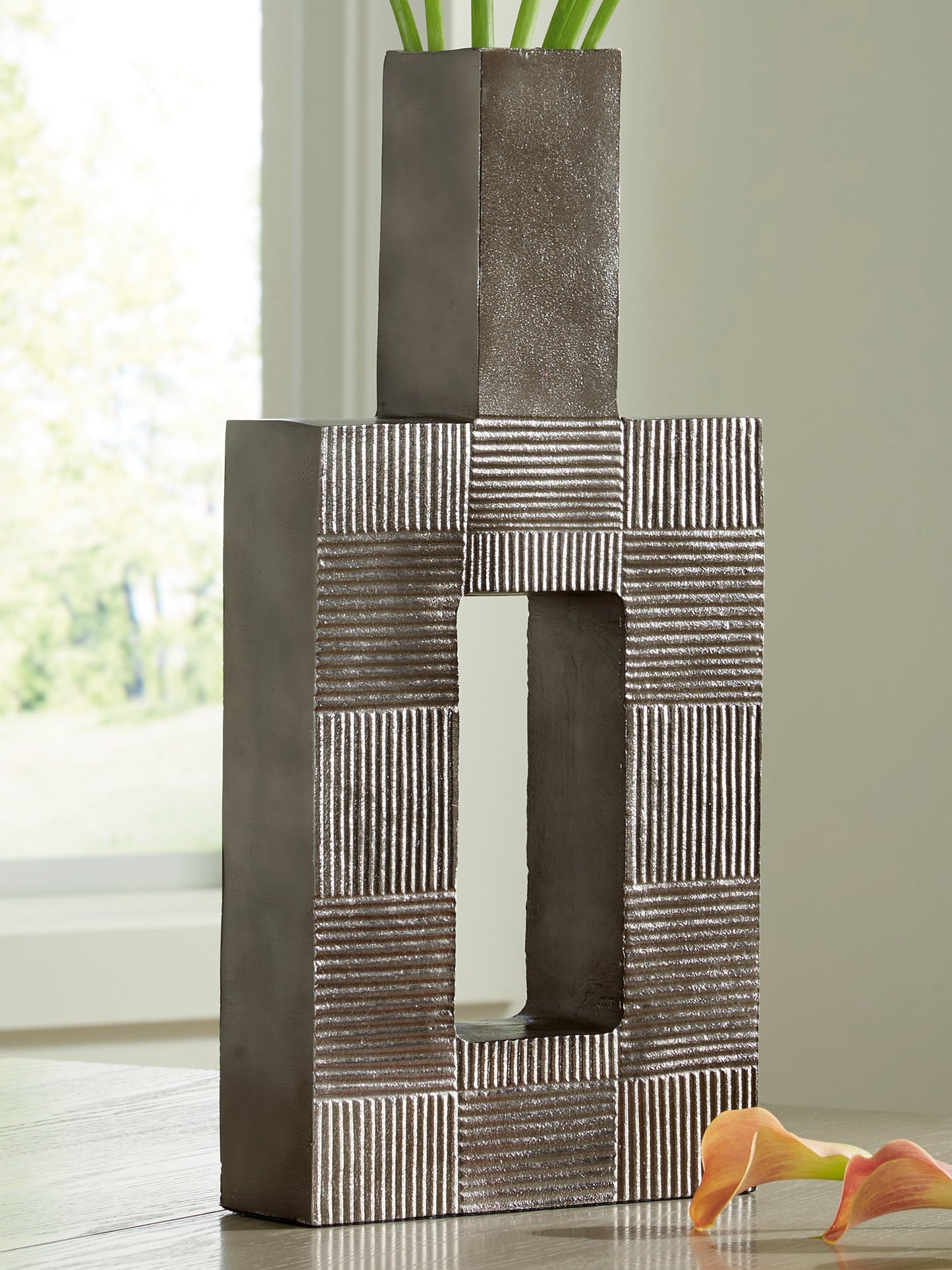 The Furniture Outlets - Ashley Furniture - Wrengrove Vase - Vase / Antique Nickel Finish - A2000754