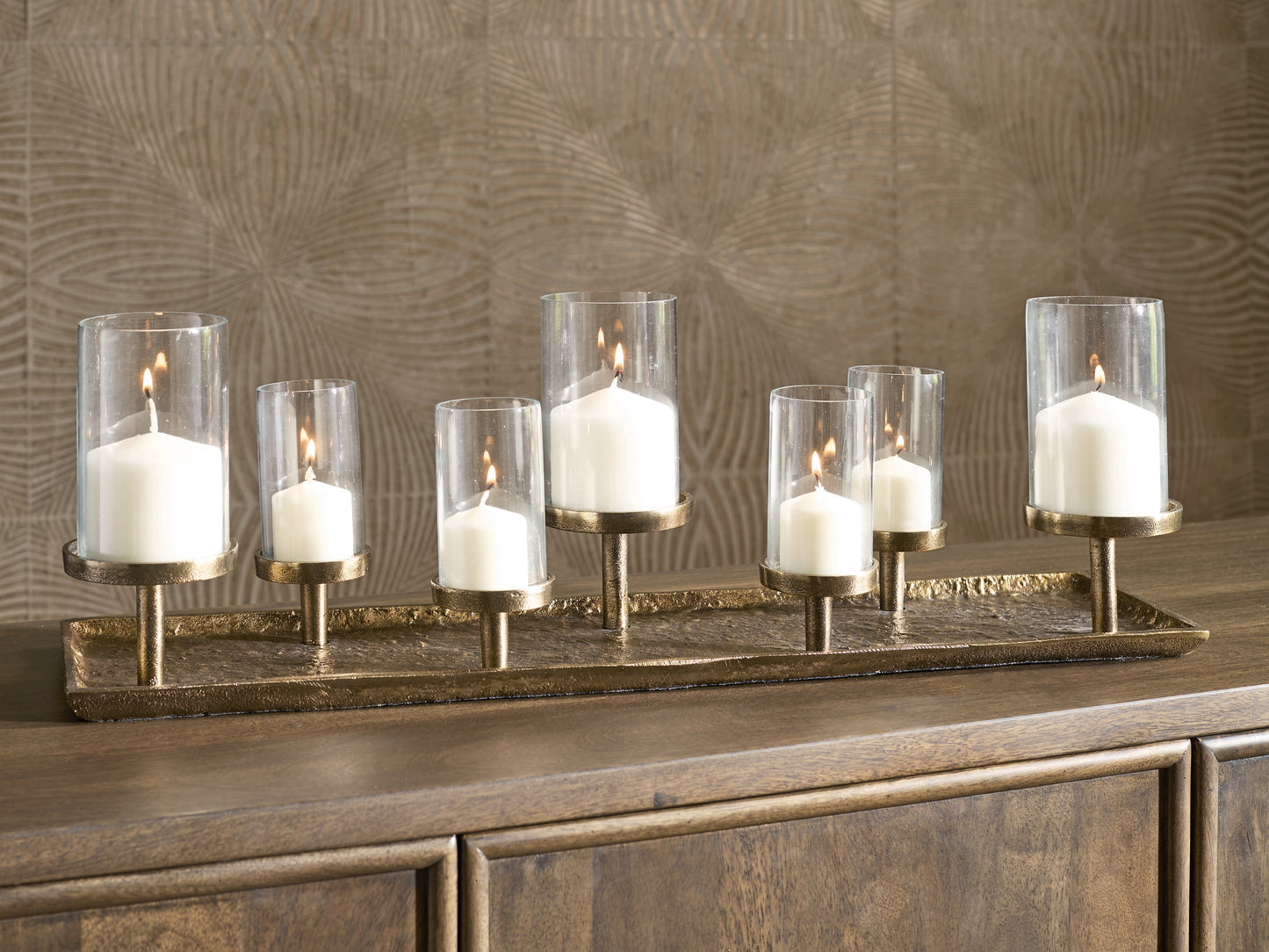 The Furniture Outlets - Ashley Furniture - Wallmond Candle Holder - Candle Holder / Antique Brass Finish - A2000820