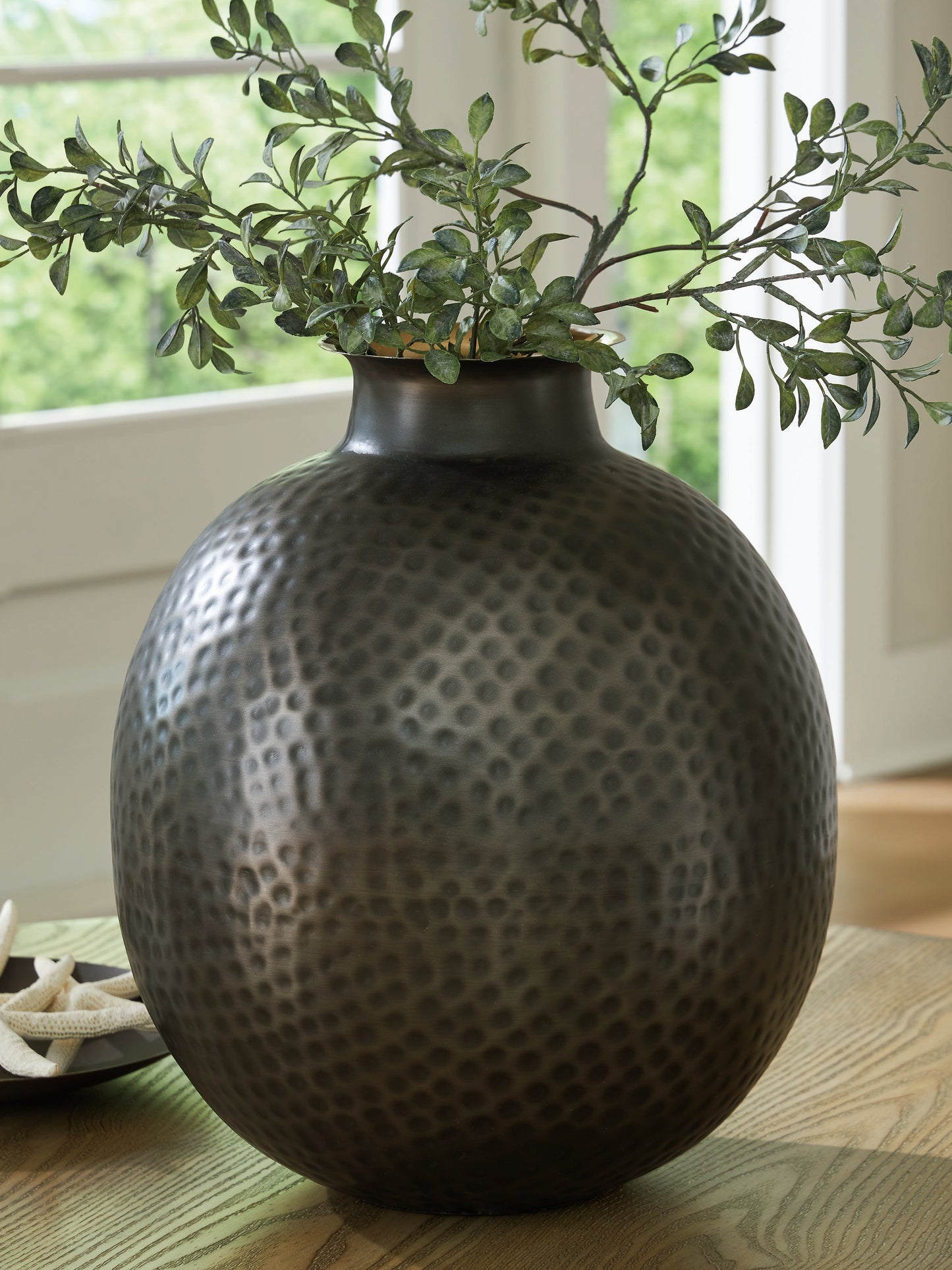 The Furniture Outlets - Ashley Furniture - Woody Vase - Vase / Pewter/Gold Finish - A2000845