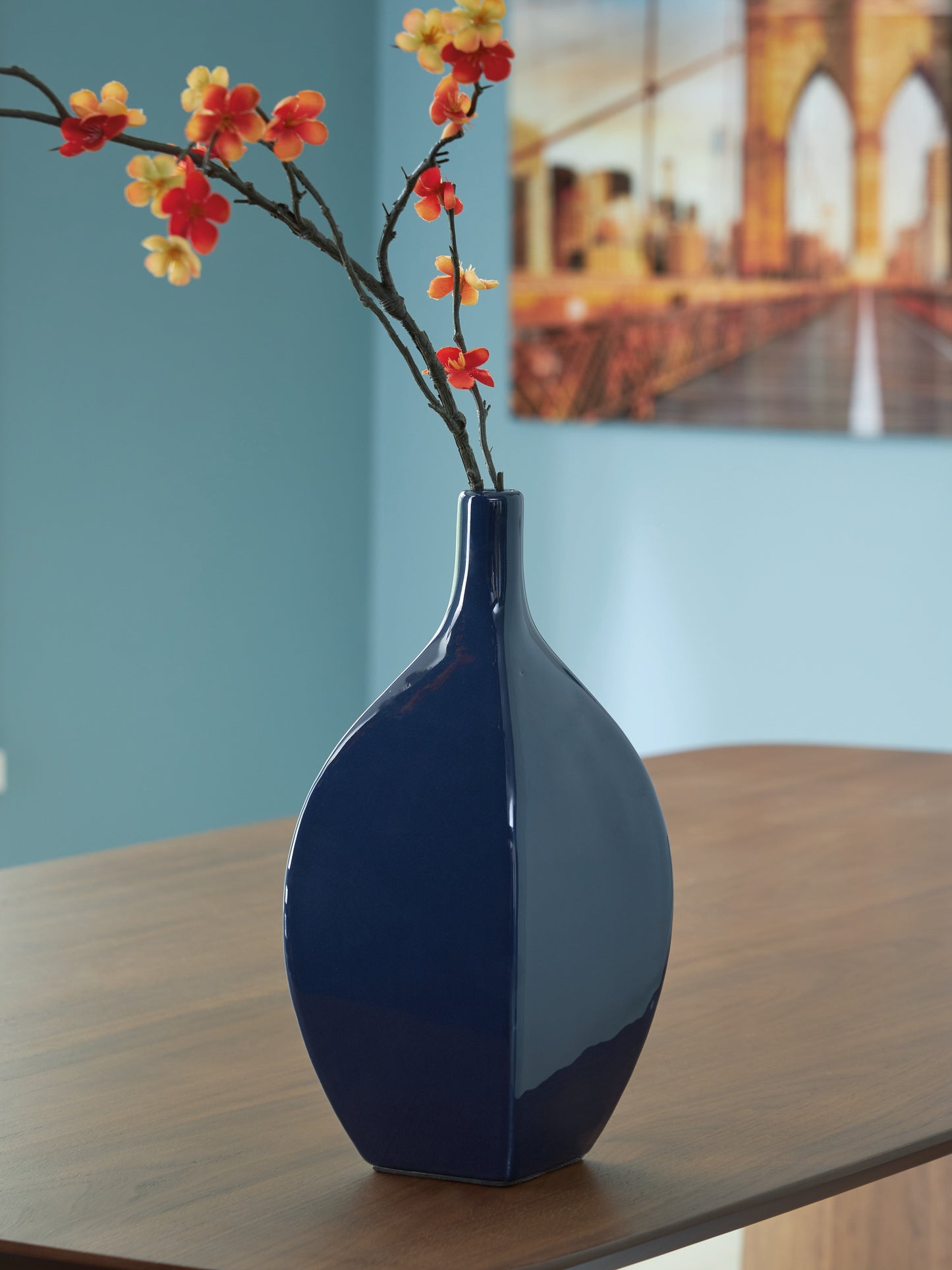 The Furniture Outlets - Ashley Furniture - Abtinson Vase - Vase / Navy - A2900032