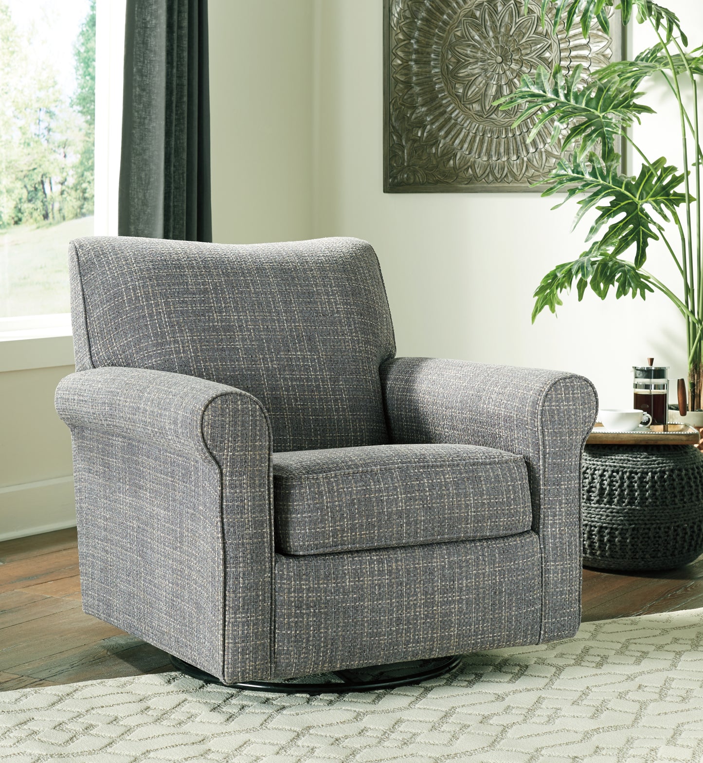 The Furniture Outlets - Ashley Furniture - Renley Accent Chair - Swivel Glider Accent Chair / Ash - A3000002