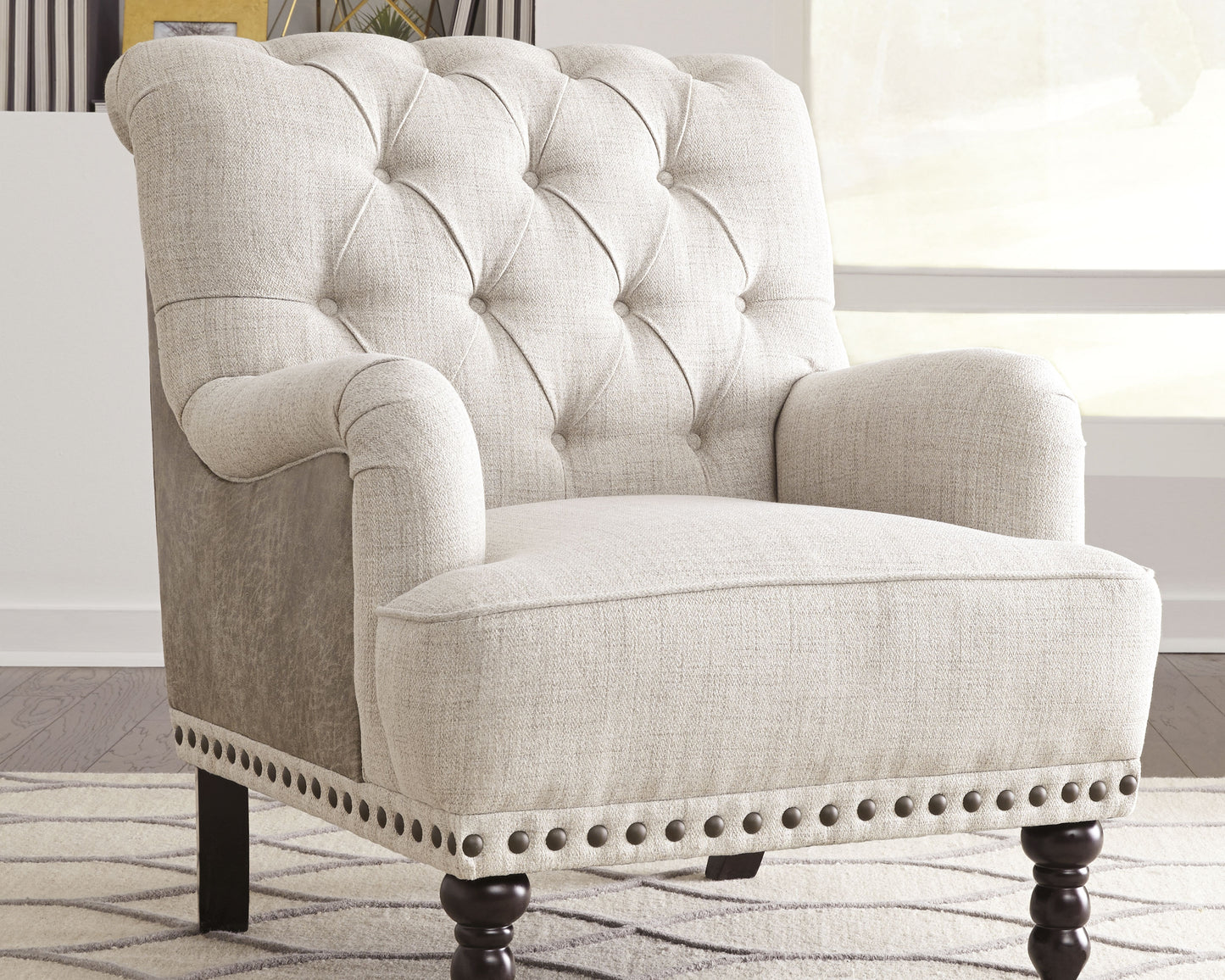 The Furniture Outlets - Ashley Furniture - Tartonelle Accent Chair - Accent Chair / Ivory/Taupe - A3000053