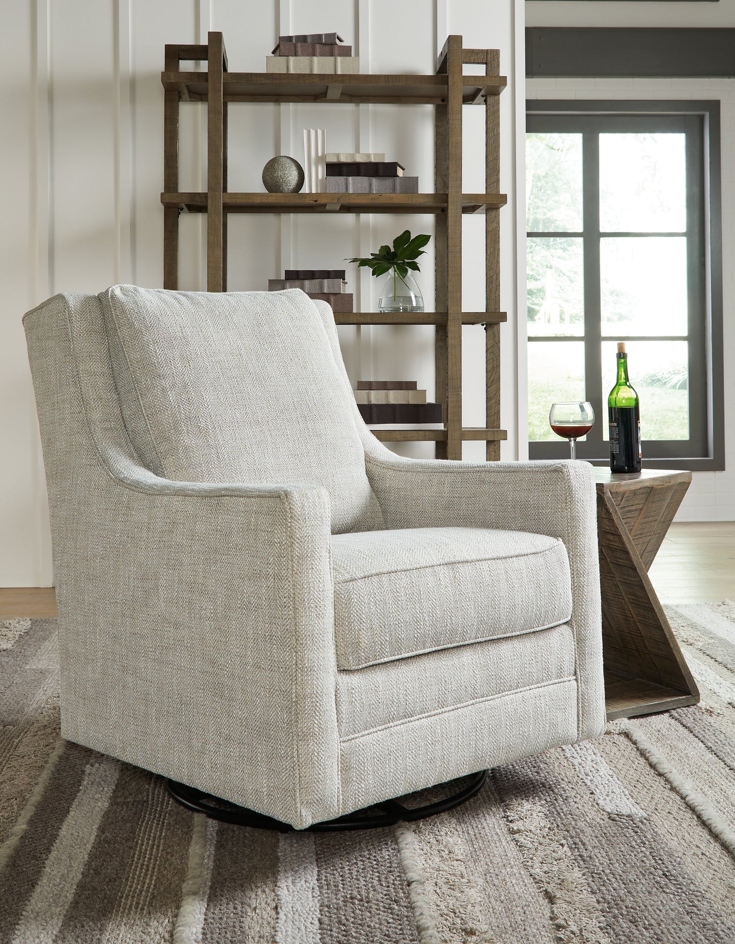 The Furniture Outlets - Ashley Furniture - Kambria Swivel Glider Accent Chair - Swivel Glider Accent Chair / Fog - A3000265