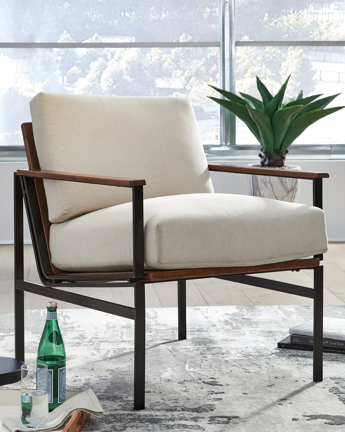 The Furniture Outlets - Ashley Furniture - Tilden Accent Chair - Accent Chair / Ivory/Brown - A3000271