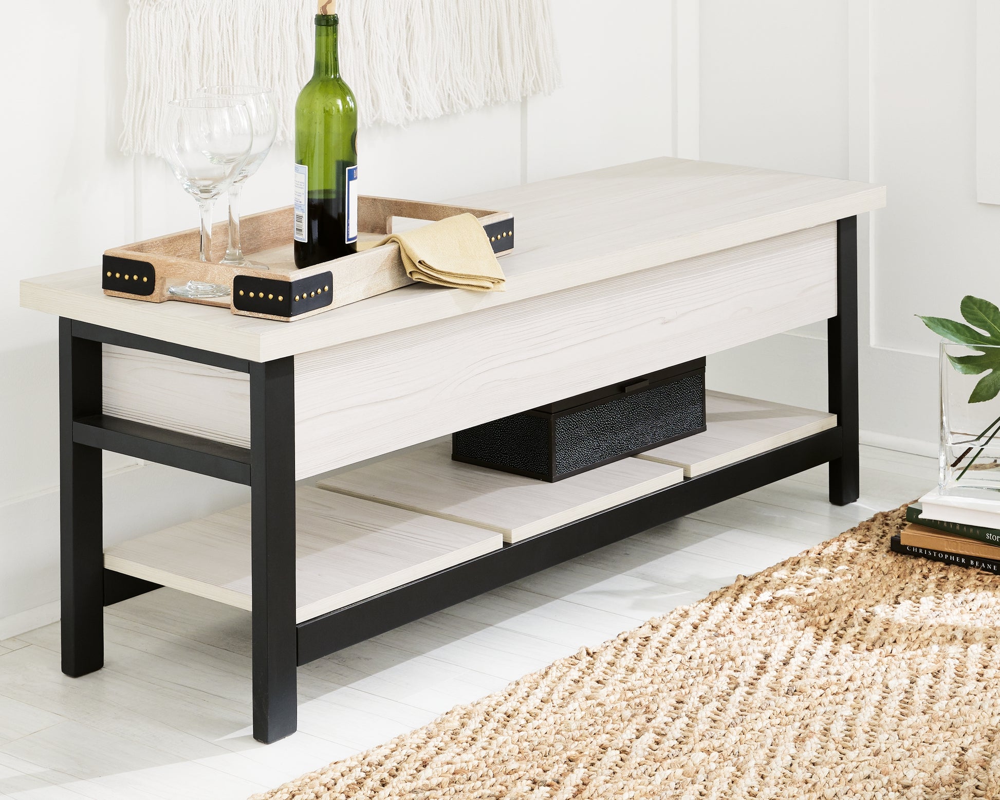 The Furniture Outlets - Ashley Furniture - Rhyson Storage Bench - Storage Bench / White / 48"W x 16"D x 18"H - A3000312