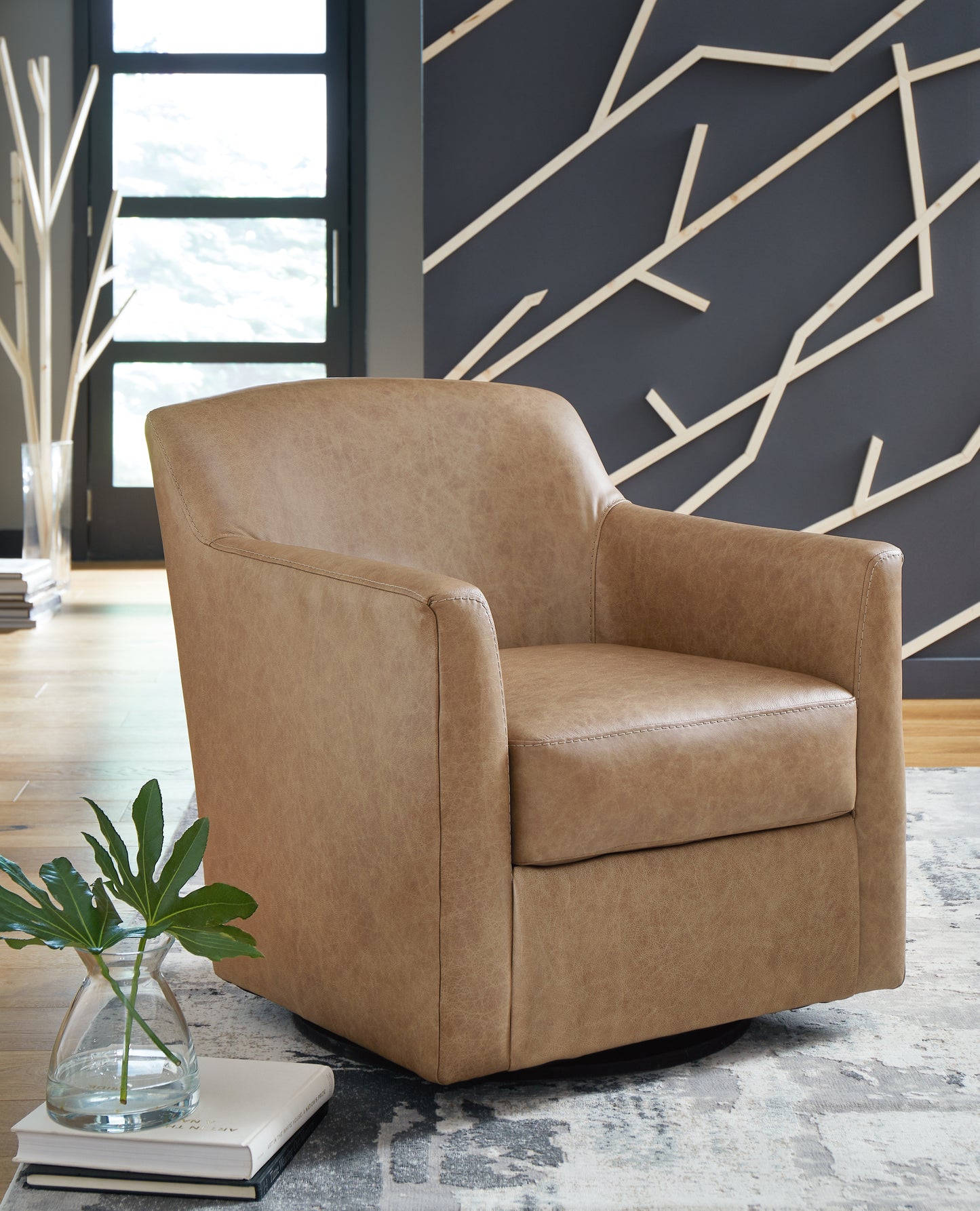 The Furniture Outlets - Ashley Furniture - Bradney Swivel Accent Chair - Swivel Accent Chair / Tumbleweed - A3000323
