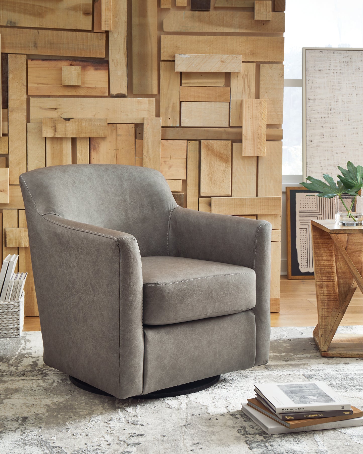 The Furniture Outlets - Ashley Furniture - Bradney Swivel Accent Chair - Swivel Accent Chair / Fossil - A3000324
