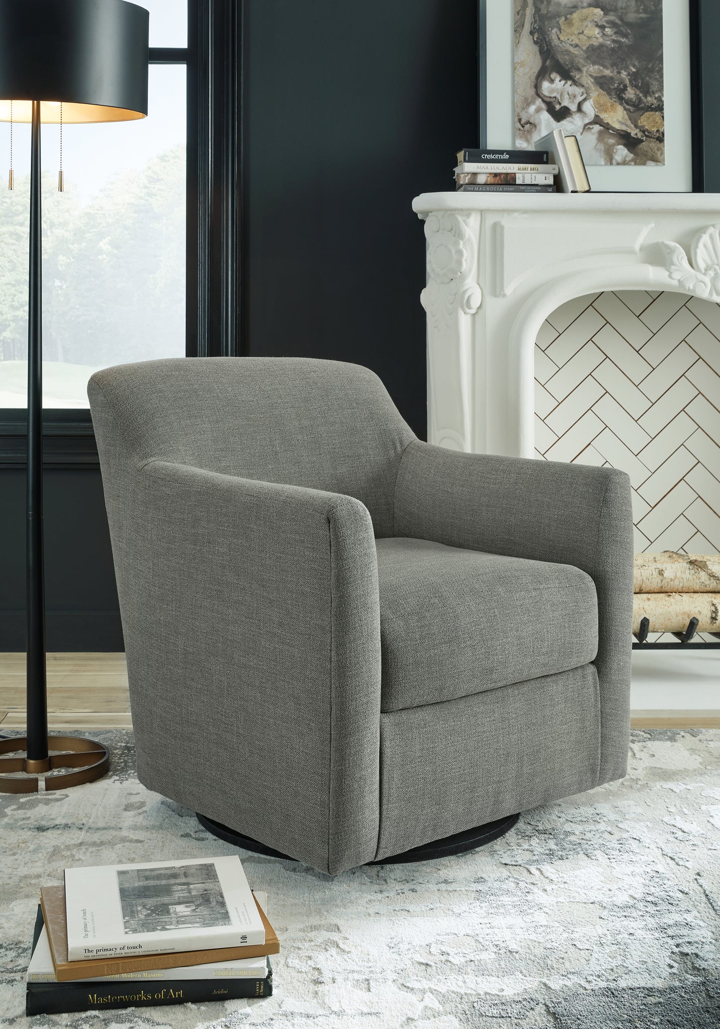 The Furniture Outlets - Ashley Furniture - Bradney Swivel Accent Chair - Swivel Accent Chair / Tumbleweed - A3000323