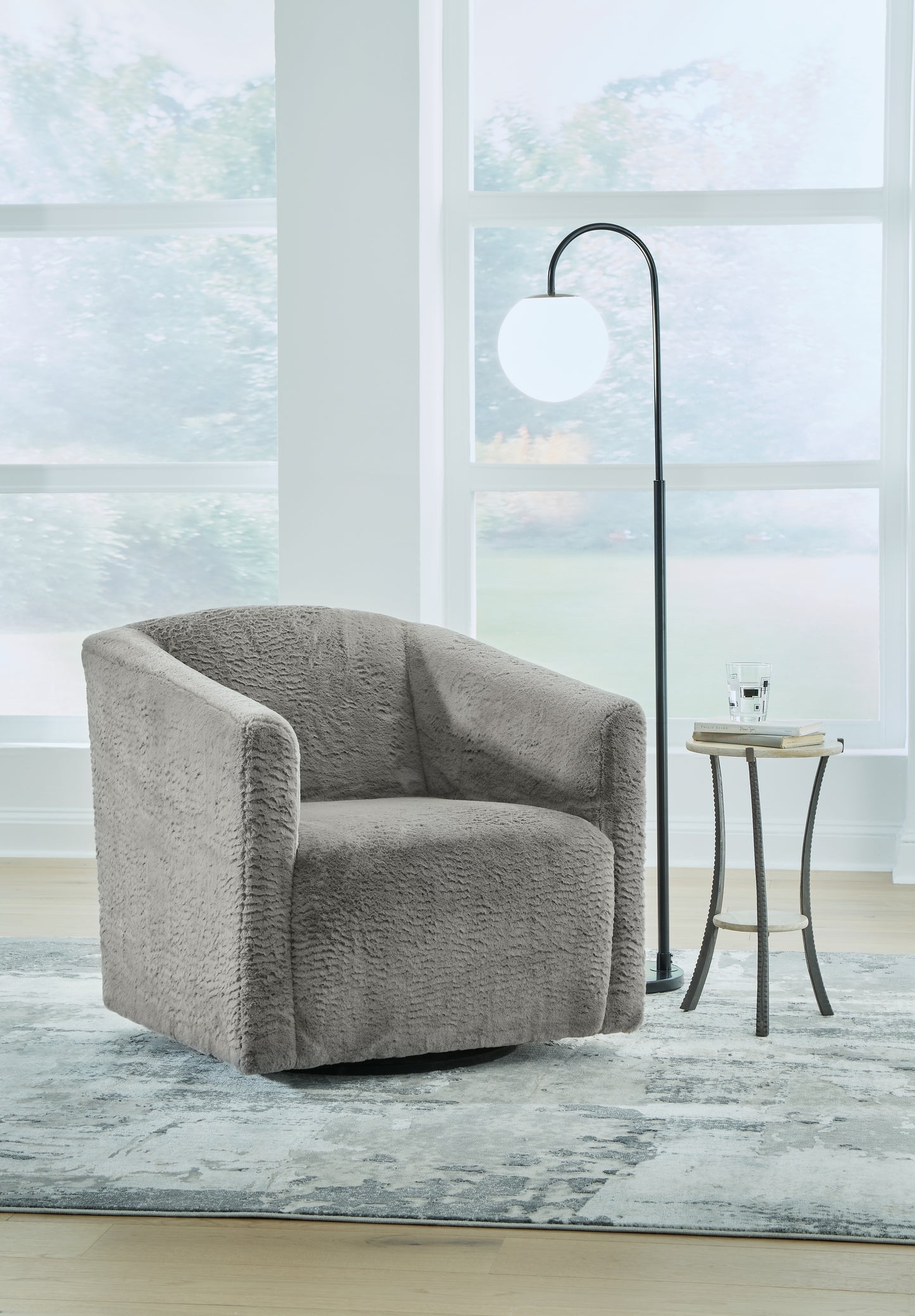 The Furniture Outlets - Ashley Furniture - Bramner Accent Chair - Swivel Accent Chair / Charcoal - A3000330