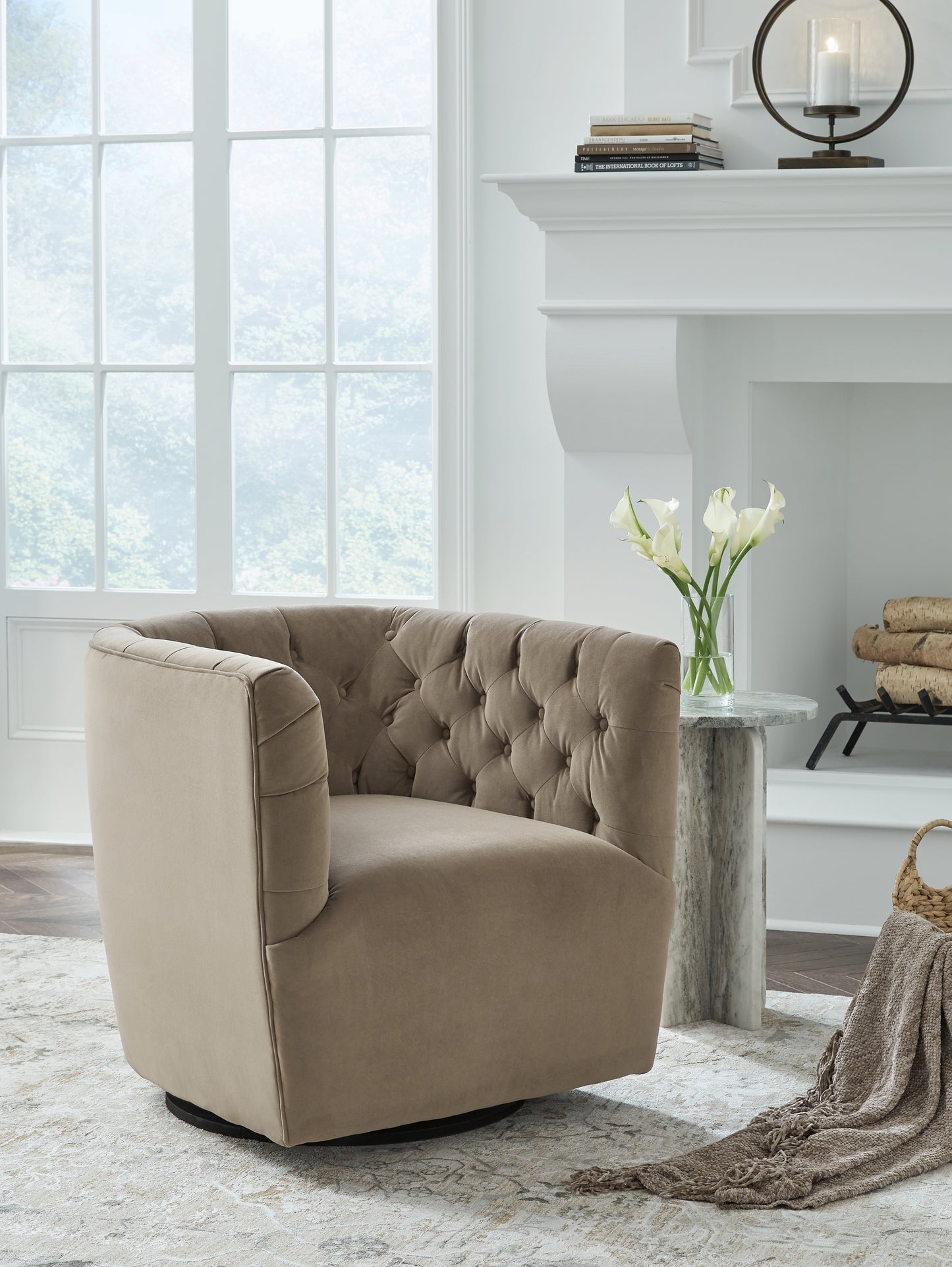 The Furniture Outlets - Ashley Furniture - Hayesler Swivel Accent Chair - Swivel Accent Chair / Cocoa - A3000661