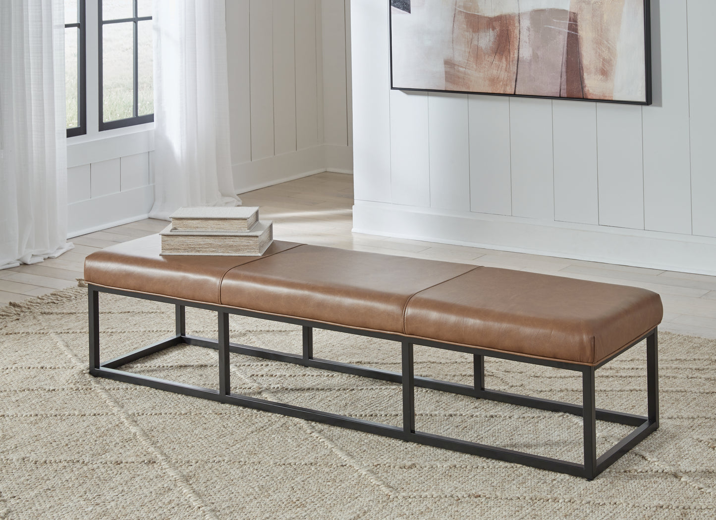 The Furniture Outlets - Ashley Furniture - Joston Accent Bench - Accent Bench / Caramel / 71"W x 19"D x 16"H - A3000693