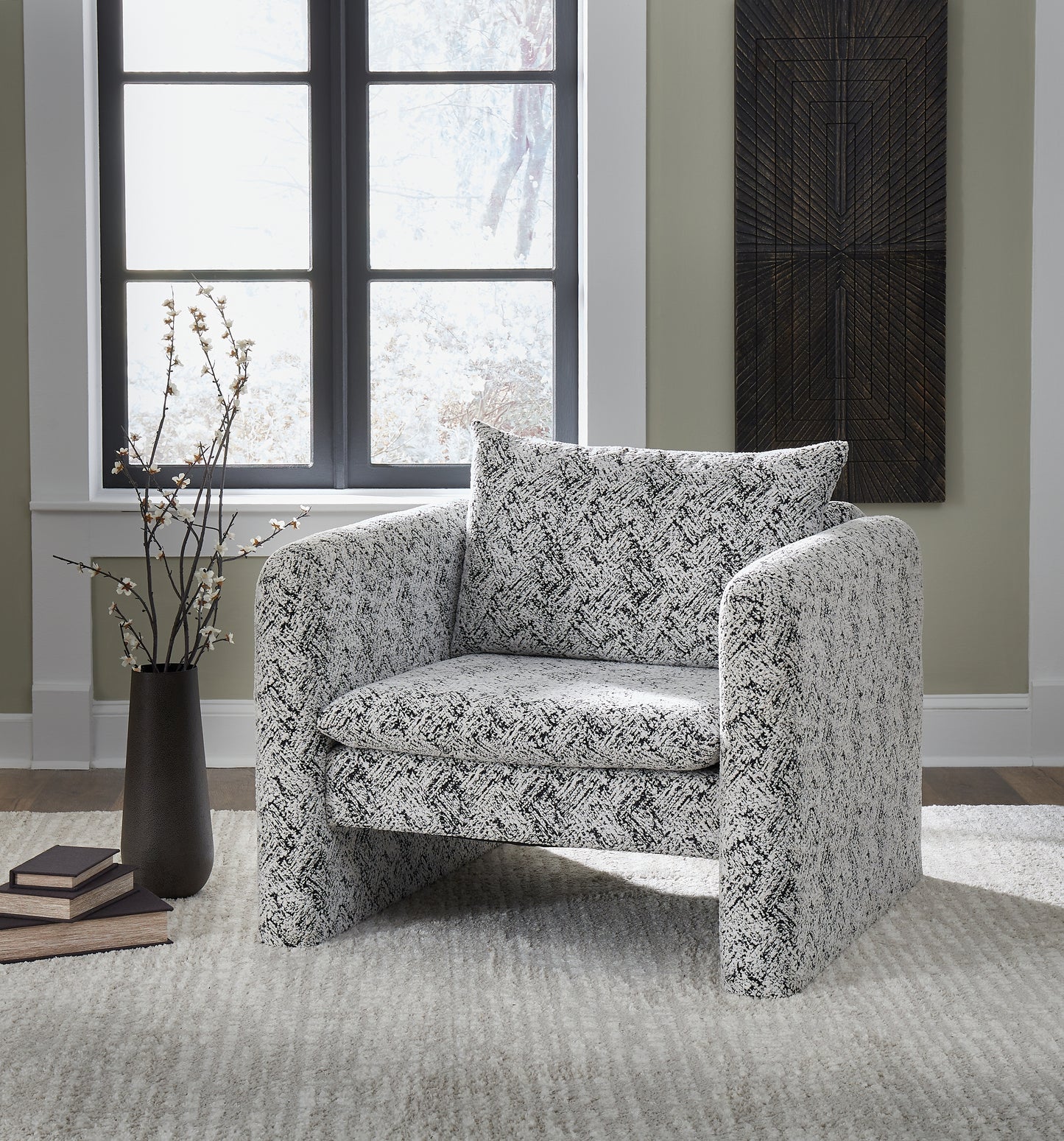 The Furniture Outlets - Ashley Furniture - Kenbell Accent Chair - Accent Chair / Black/White - A3000705