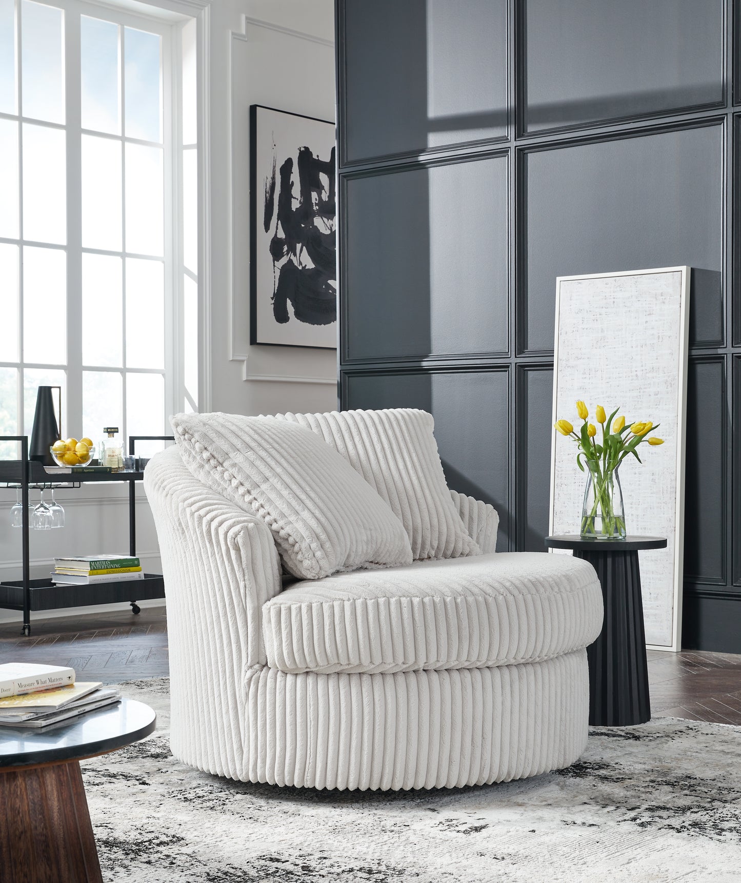 The Furniture Outlets - Ashley Furniture - Gramwell Swivel Accent Chair - Swivel Accent Chair / Onyx - A3000725