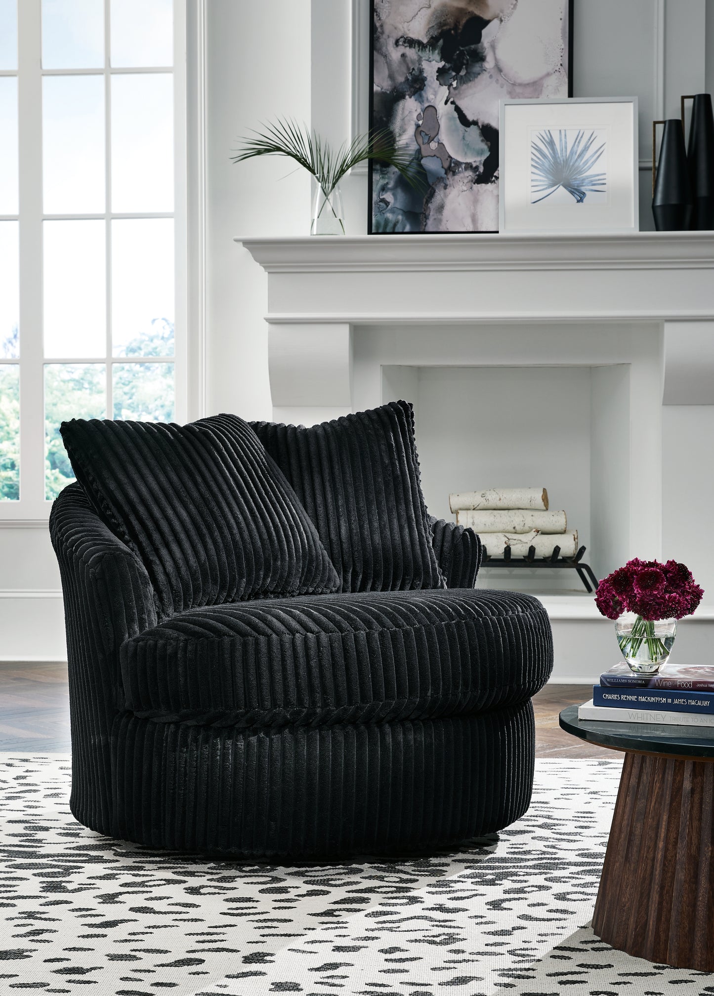 The Furniture Outlets - Ashley Furniture - Gramwell Swivel Accent Chair - Swivel Accent Chair / Onyx - A3000725